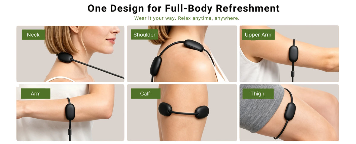 One design for the whole body: neck, shoulder, arms, calf, thigh